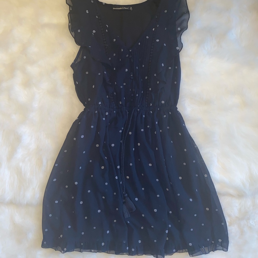navy patterned abercrombie dress